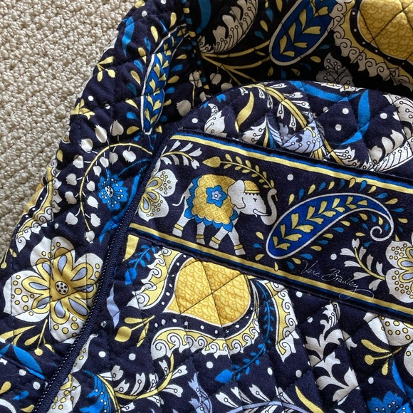 Vera Bradley Laptop Backpack Ellie Blue Elephant Paisley Campus Pockets Zip EUC main image 7